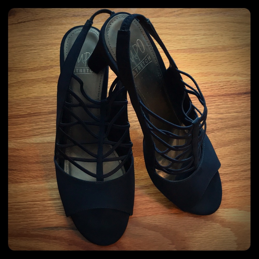 Navy blue strappy heels